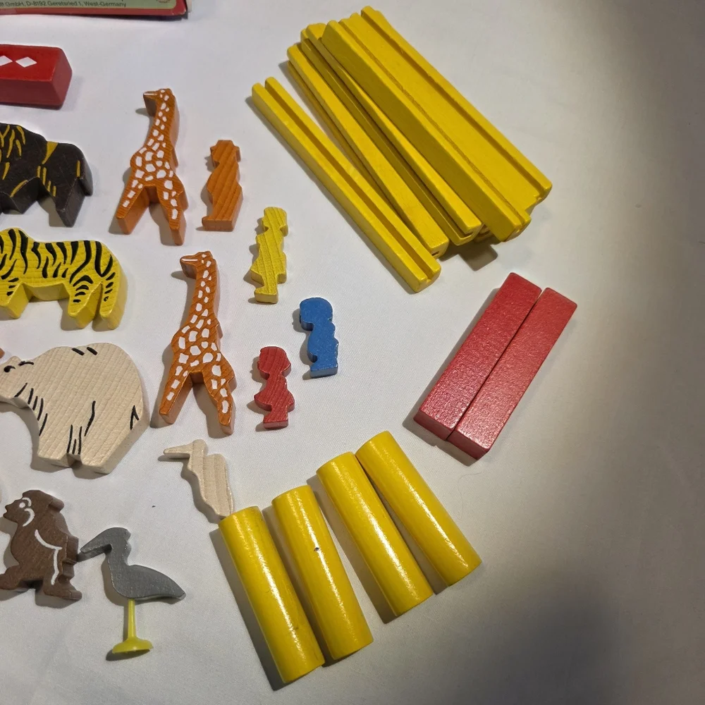 Vintage Lorenz Spiel Welt Wooden Zoo Set West Germany Tierpark Wood Toy Animals
